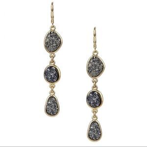 𝅺NWOT Lovina G Druzy stone drop earrings